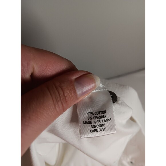 Laura Ashley White Cargo Pants Sz 10 Petite Roll Tab Legs - Picture 3 of 9